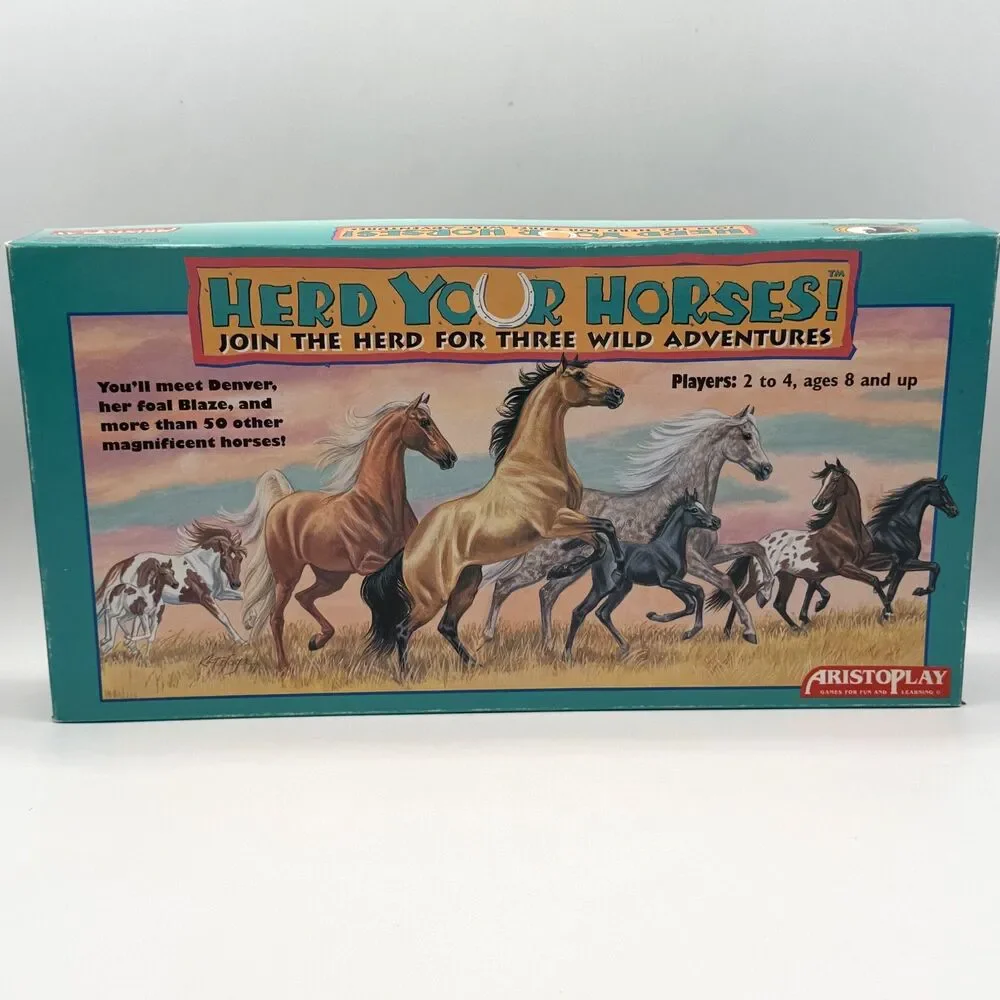 Aristoplay Boardgame Herd Your Horses! (1993 Long Box Ed) Box VG+/EX